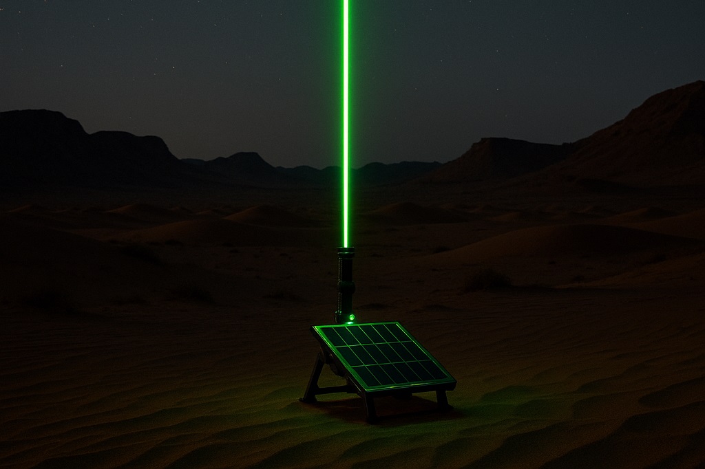 Laser in der Wüste Saudi Arabiens als Wegweiser