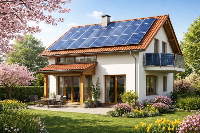 Einfamilienhaus mit Solar und Balkonkraftwerk