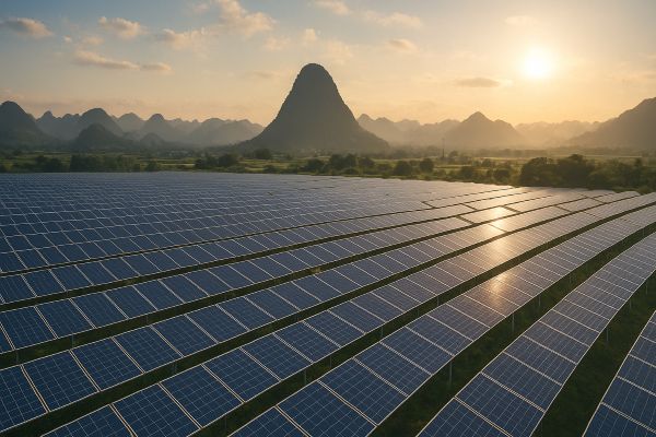 Solarpark in China. Solarausbau in China