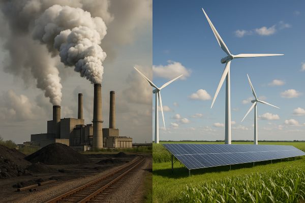 Fossile Energie vs. erneuerbare Energie